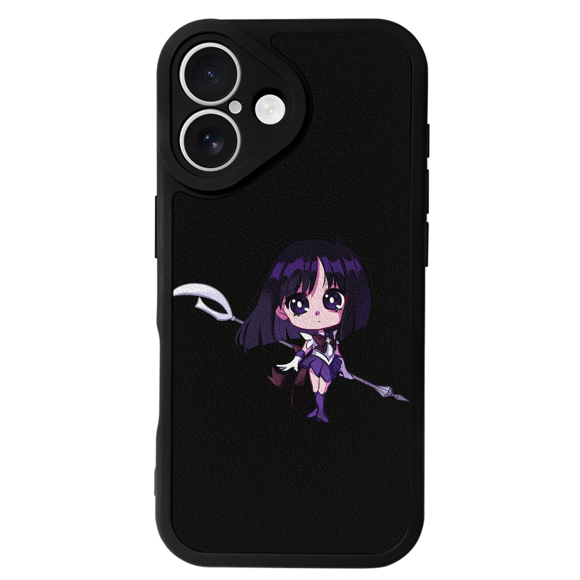（画像用） 美少女戦士セーラームーン 土萠ほたる Sailor Moon Tomoe Hotaru （セーラーサターン；Sailor Saturn） 【iPhone 16シリーズ対応】シリコンスマホケース（レザー調） 材質：シリコン